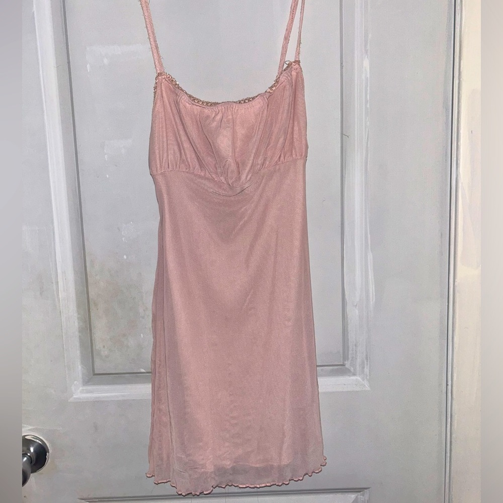 small pink mini dress flowy